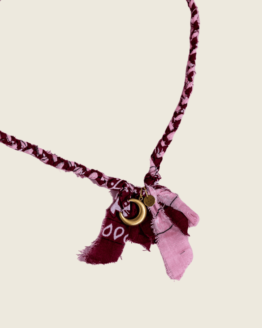 Bandanaketting Bordeaux & Lichtroze