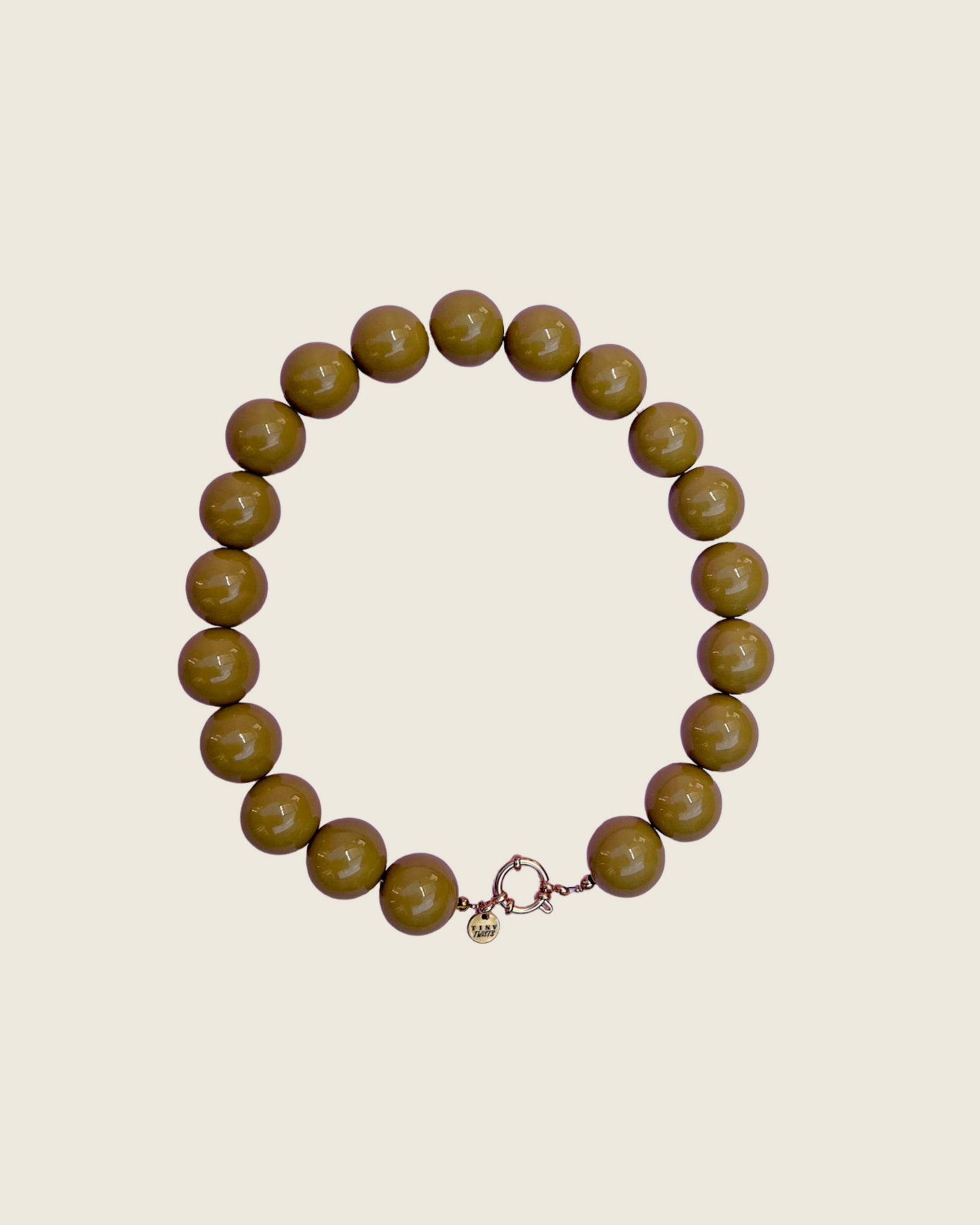 Kralenketting Ted - Olijfgroen