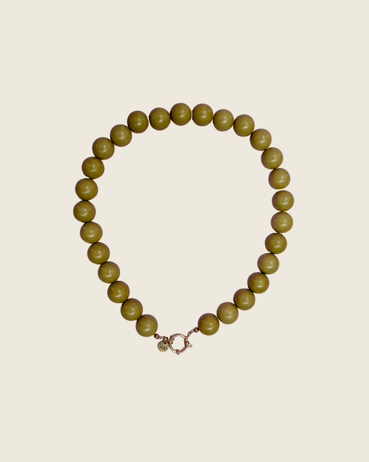 Kralenketting Bo - Olijfgroen