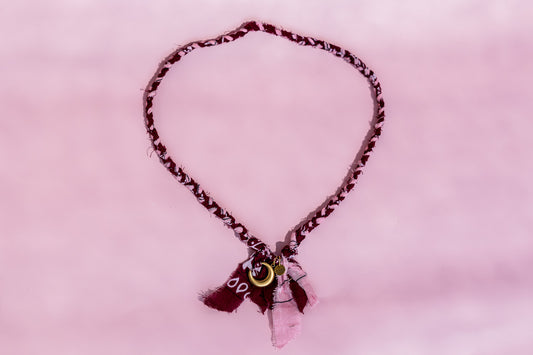 Bandanaketting Bordeaux & Lichtroze